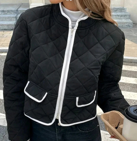 Women's Winter Zip-Up Collar Short Casual Padded Coat - Picture 1 of 4